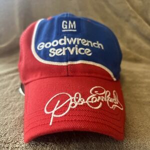 Vintage Dale Earnhardt GM Goodwrench #3 NASCAR Cap In Memory Red Blue Strapback